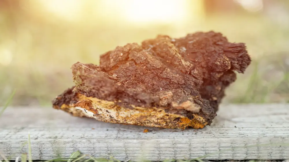 Close-up of Chaga birch fungus