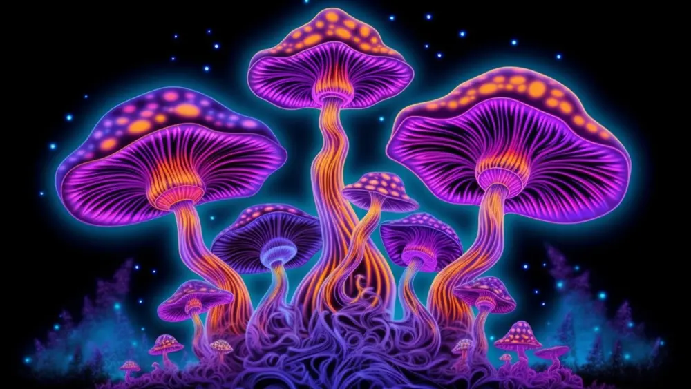 artwork made of magic mushrooms