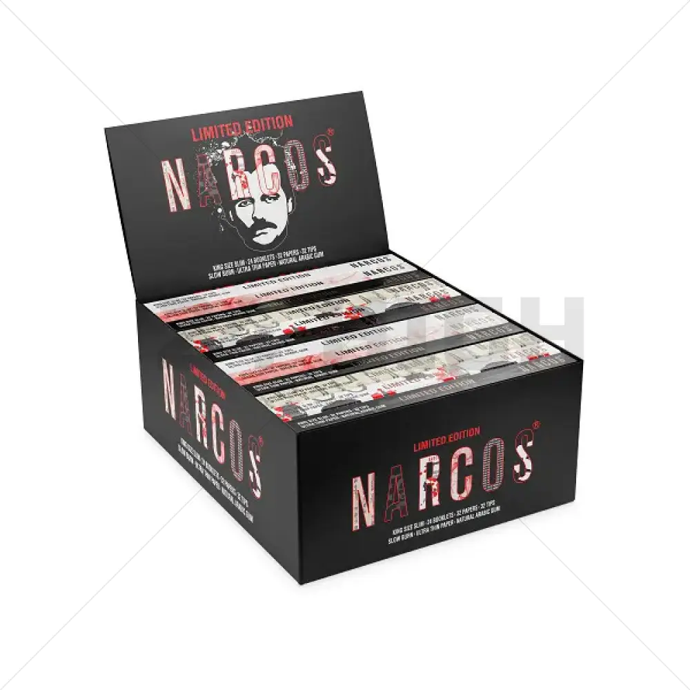 Narcos - Rolling Paper KS Slim Limited Edition+ Filter Tips - Display 24pcs