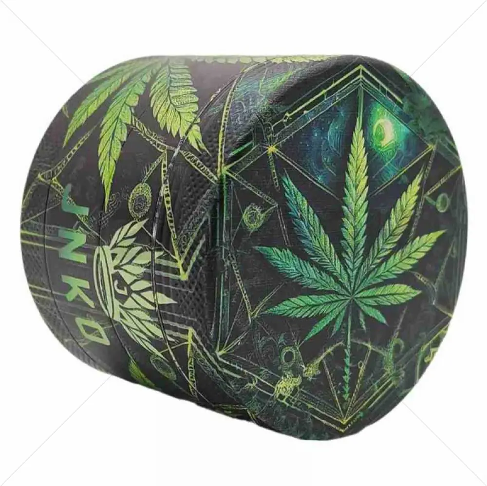 Grinder 4-Parts XL | Aluminium | Psychedelic Series | Cannabis Leaf 1