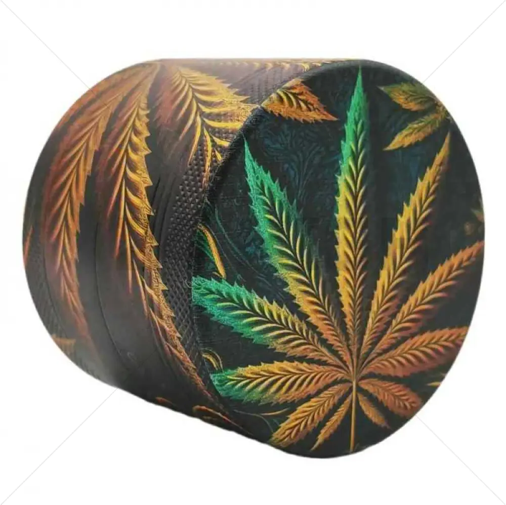 Grinder 4-Parts XL | Aluminium | Psychedelic Series | Cannabis Leaf 2