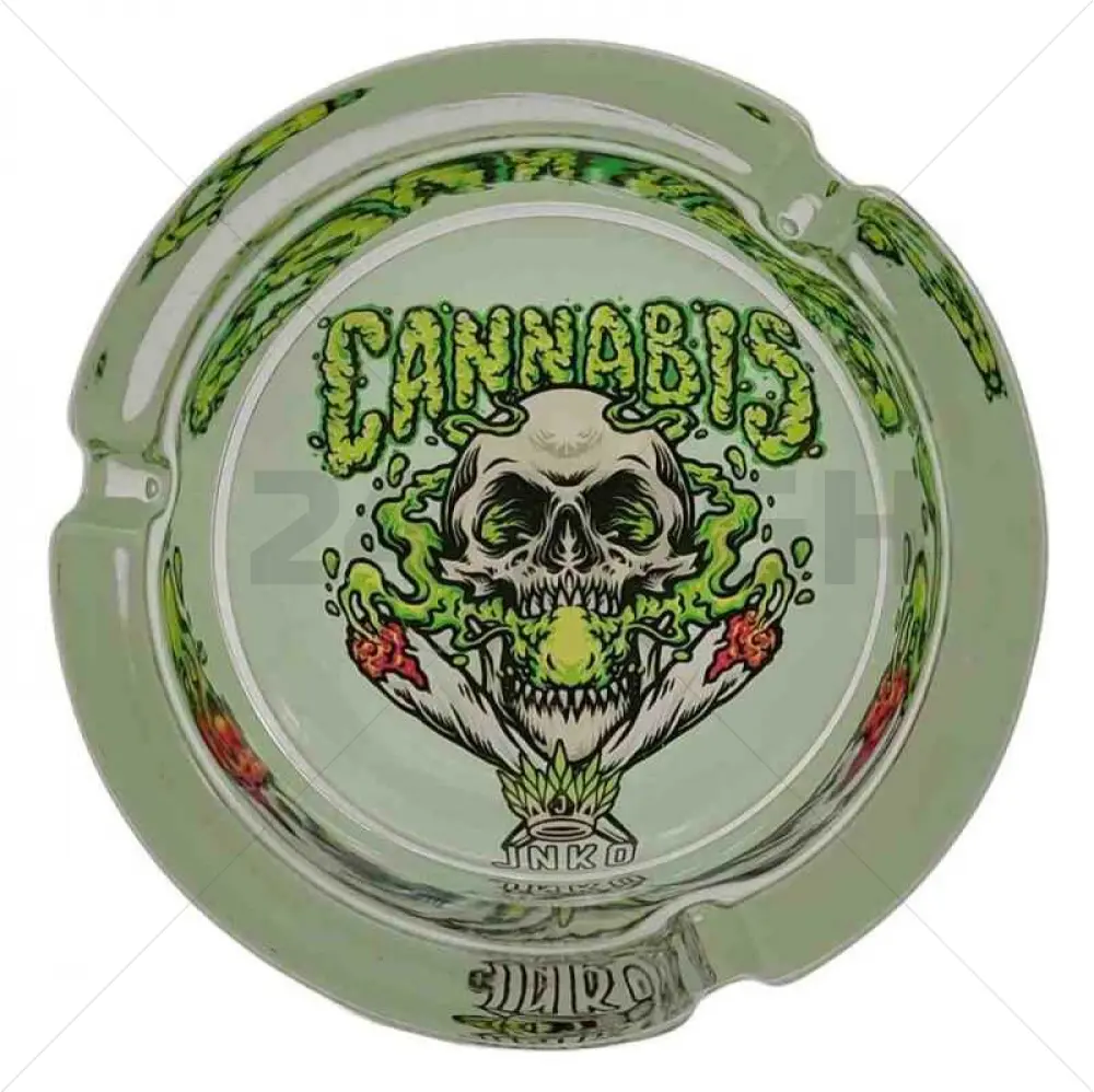 Ashtray Round Glass 10cm | Stay 420 Series | Design 3 | Skull Smoker 2