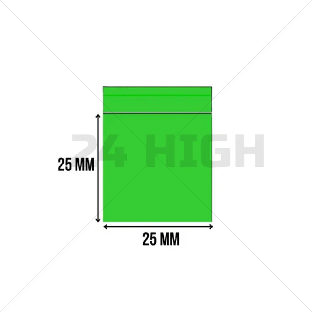 Ziplock bags green 25 mm x 25 mm (1000 pcs)