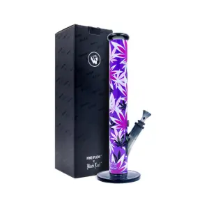 Fire-Flow x Black Leaf - Glass Bong Pink Leaves - 40 cm
