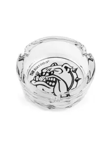 The Bulldog Ashtray Glass Black & White