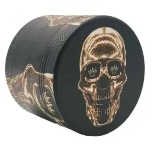 Grinder 4-Parts XL | Aluminium | Luxury Art Series | Golden Skull 1