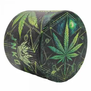 Grinder 4-Parts XL | Aluminium | Psychedelic Series | Cannabis Leaf 1