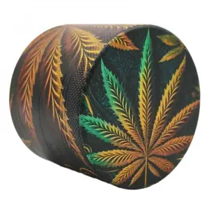Grinder 4-Parts XL | Aluminium | Psychedelic Series | Cannabis Leaf 2