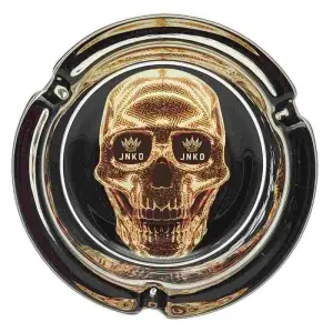 Ashtray Round Glass | Luxury Art Series | Golden Skull 1