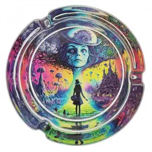Ashtray Round Glass | Psychedelic Series | Wonderland 2