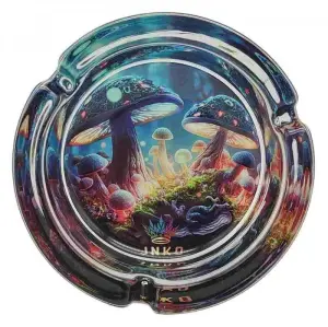 Ashtray Round Glass | Psychedelic Series | Magic Mushrooms 2