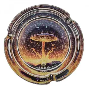 Ashtray Round Glass | Psychedelic Series | Magic Mushrooms 1