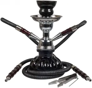 Sahbi Shisha Black 24 cm, Two Hoses