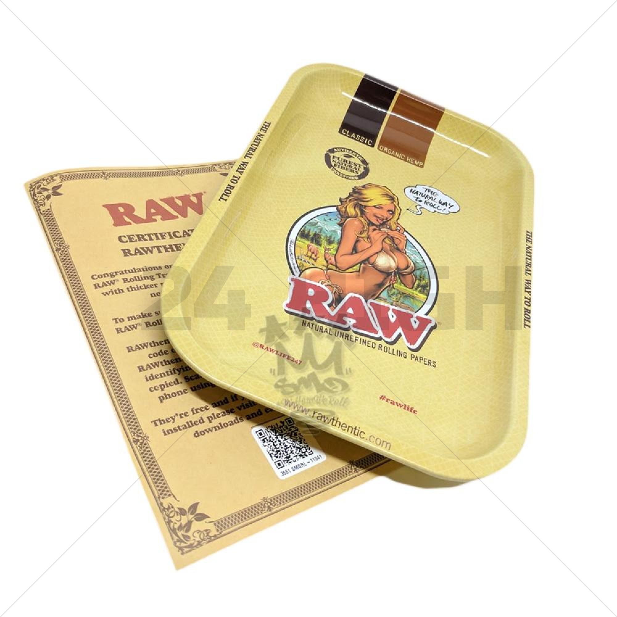 Raw Metal Rolling Tray - RAW Girl 