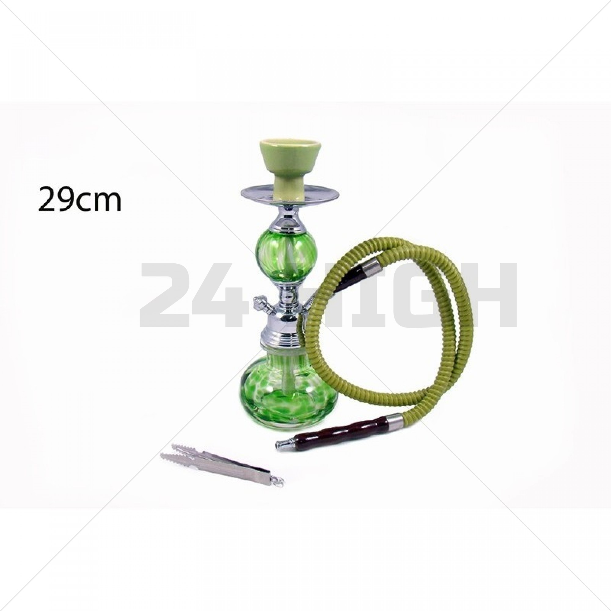 Mini Shisha 1 Hose Green Marble 29 cm