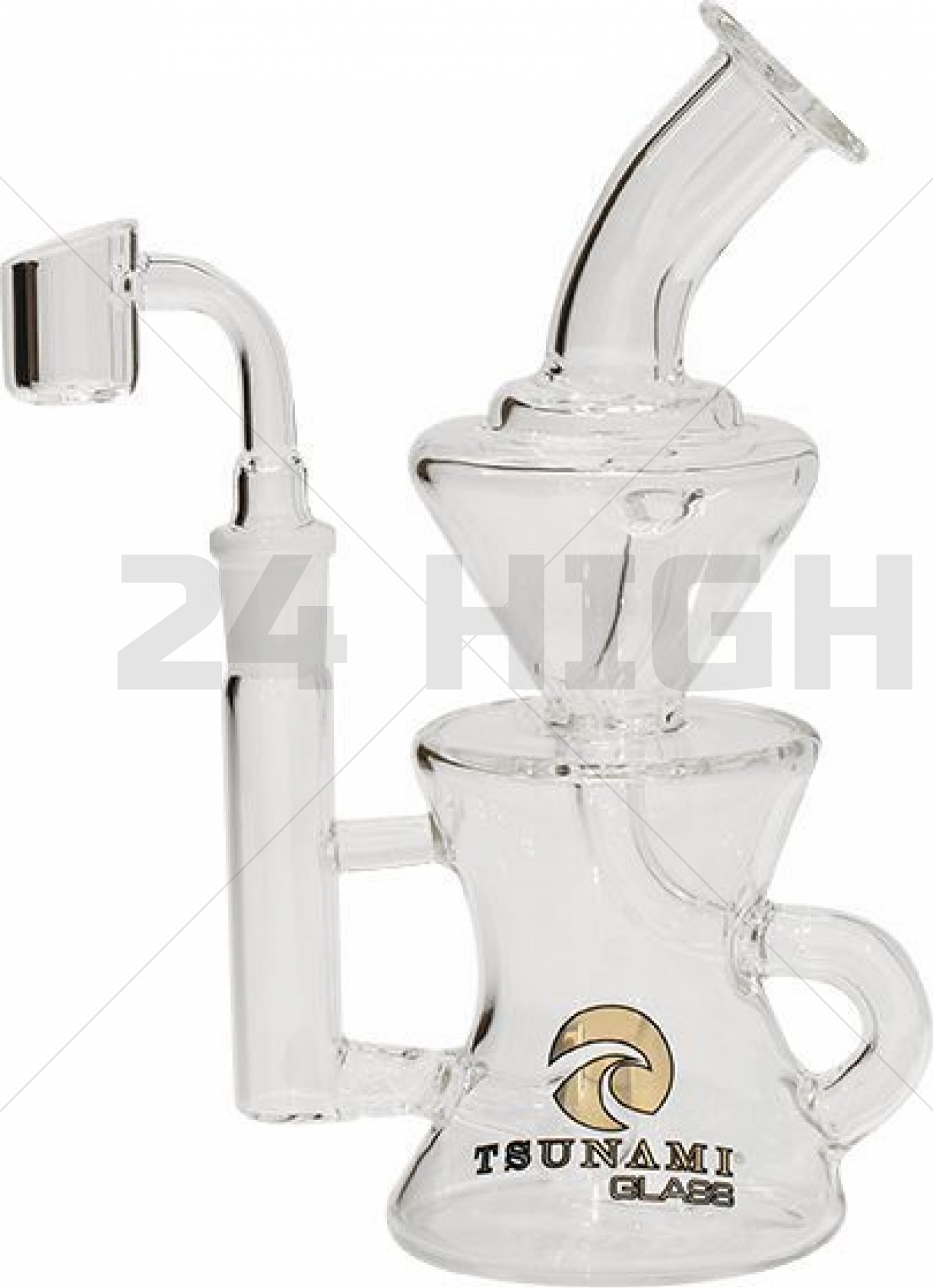 Waterpipe Concentrate Rig Sprinkler Recycler 9'' Clear